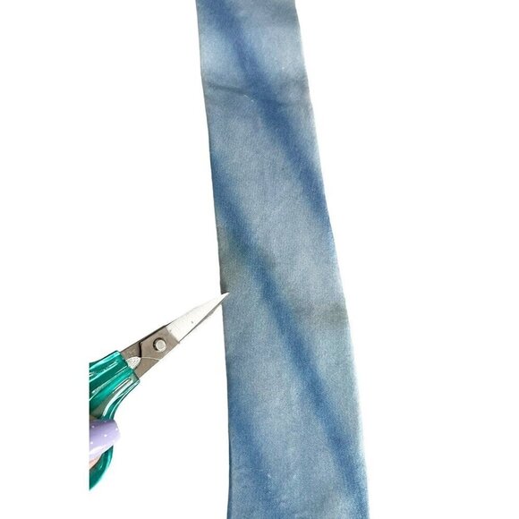 Vintage 40s 50s California Hand Paints Men's Silk Tie Blue Pink Abstract Trees - Picture 9 of 11